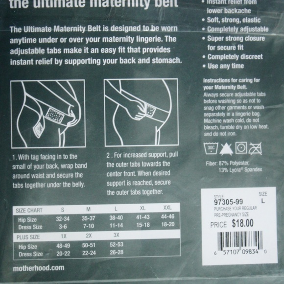Motherhood Maternity Support Belt Ultimate Relief Adjustable PG Belly Band - Picture 3 of 8